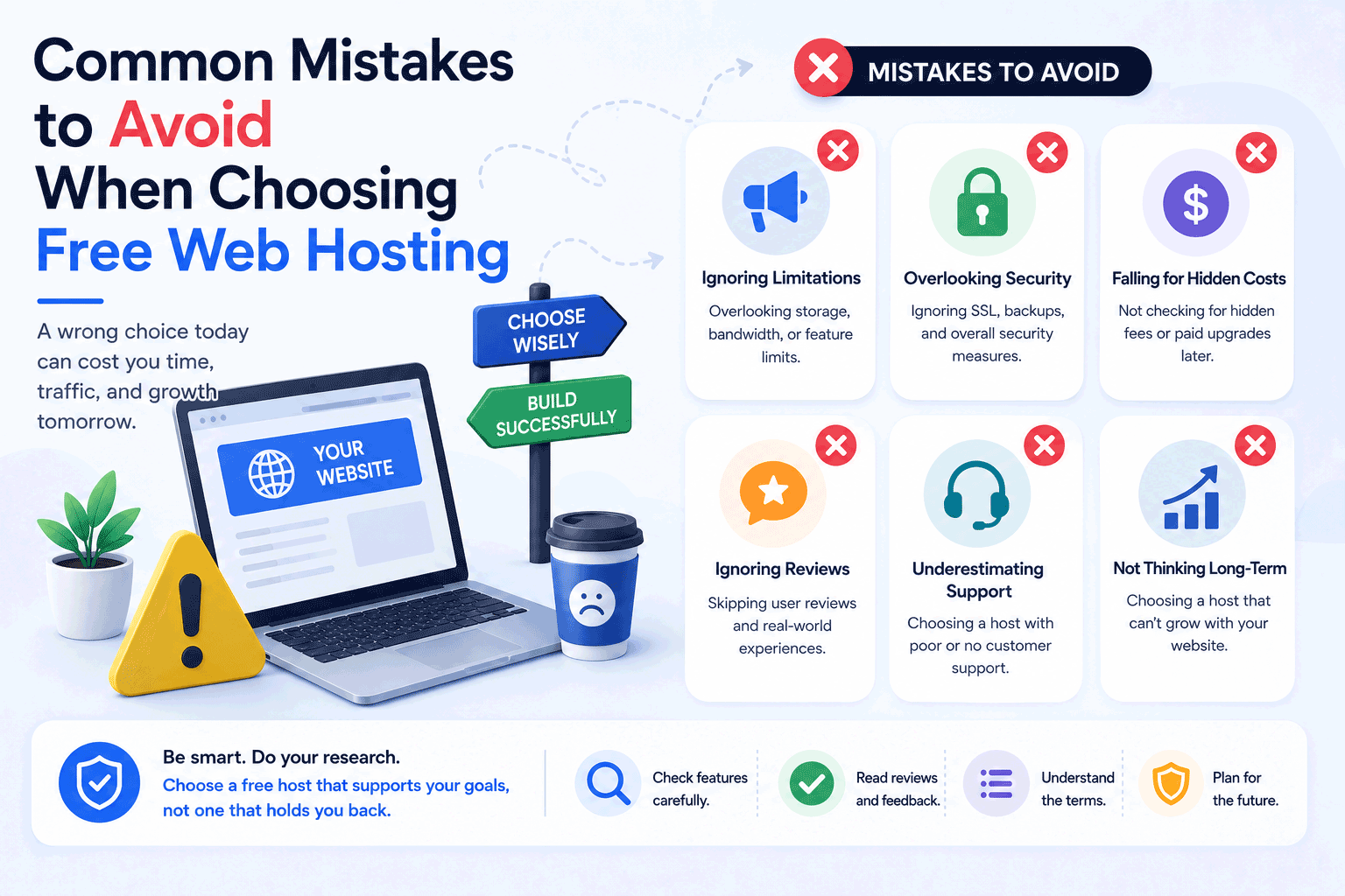 Common Mistakes to Avoid When Choosing Free Web Hosting