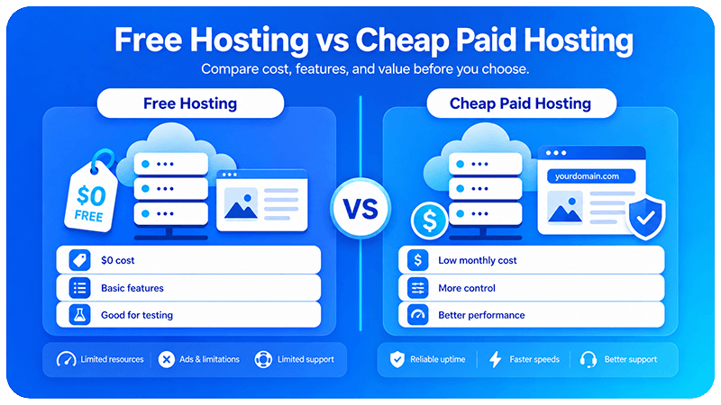 Free hosting vs cheap paid hosting